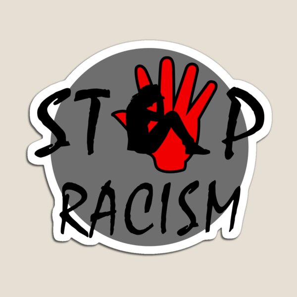 Vista previa del artículo con la obra «Mi dibujo sobre Stop Racism», diseñado y vendido por Blondiabshop.