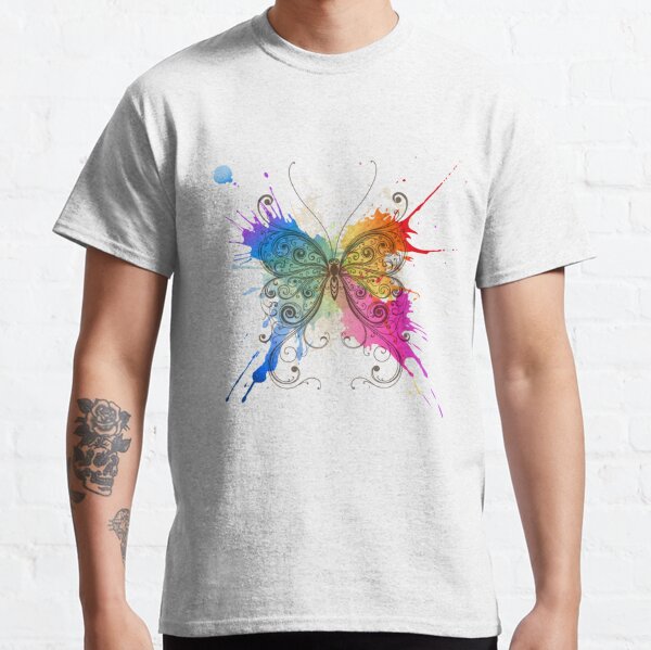 Teen t-Shirt,Floral Art and Butterfly Fashion Personality Customization 