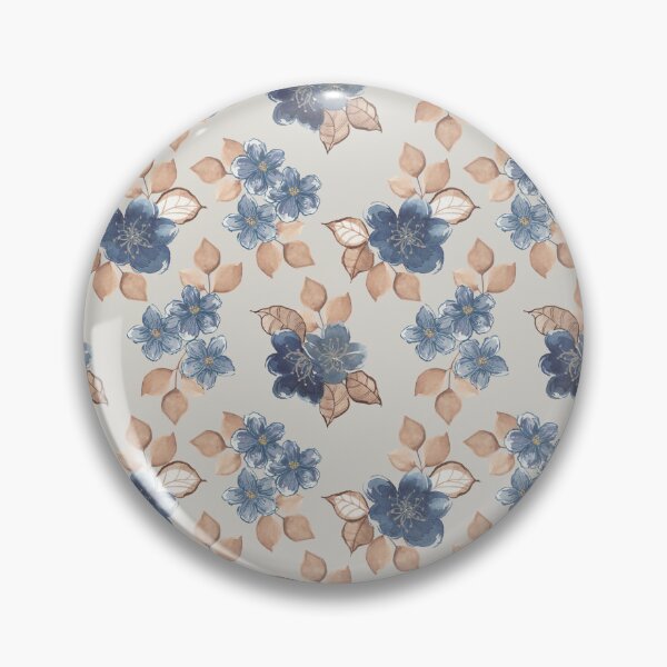 Item preview, Blue and Tan Vintage Florals (Linen) designed and sold by HildegunStudio.