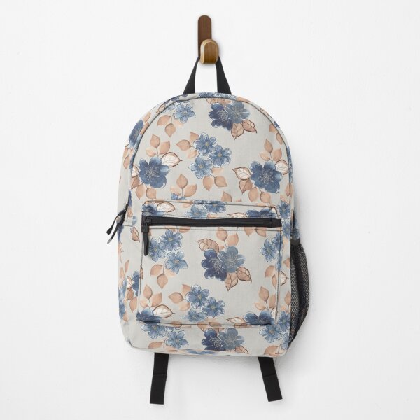 Item preview, Blue and Tan Vintage Florals (Linen) designed and sold by HildegunStudio.