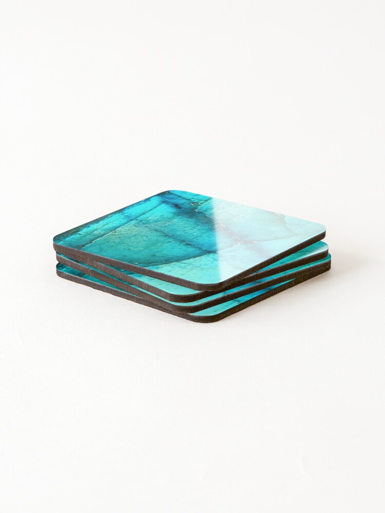Thumbnail 4 of 5, Coasters (Set of 4), Labradorite pattern designed and sold by RaineLight.