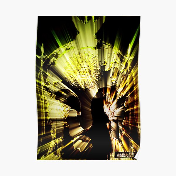 Athena The Spear Shaker - Gold Poster