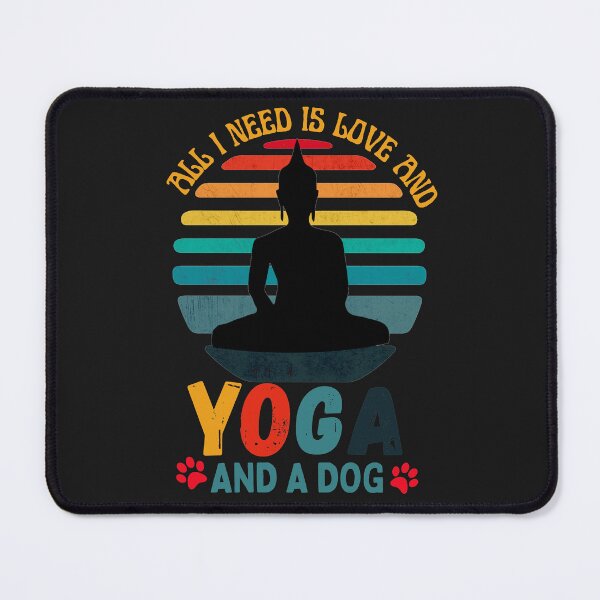 Item preview, TODO LO QUE NECESITO ES AMOR, YOGA Y UN PERRO - PUESTA DE SOL VINTAGE designed and sold by Kwayako.