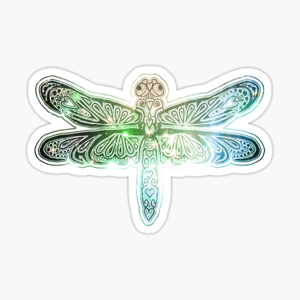 Stellar Dragonfly - Turquoise / Green Sticker