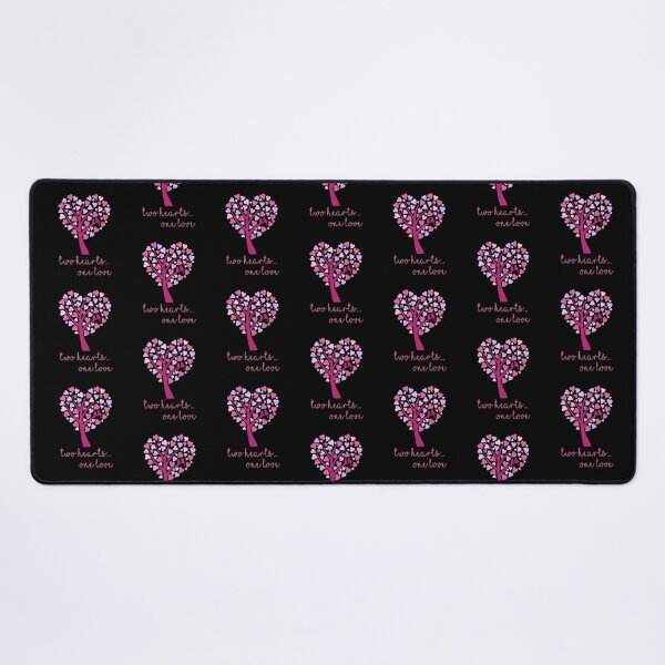 Item preview, Two Hearts...One Love - Pink on Black designed and sold by PawsitiveMum.