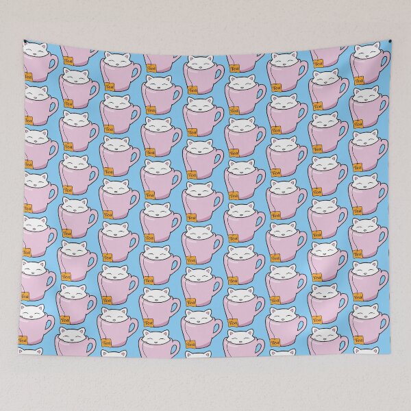 Item preview, Cute tea cat Pattern designed and sold by Purr95.