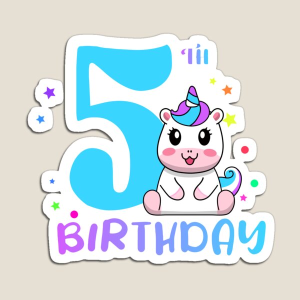 Item preview, Birthday Girl Unicorn 5TH Birthday designed and sold by OverbeeDesigns.
