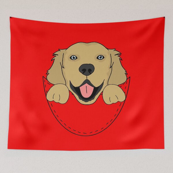 Item preview, Golden Retriever Dog Pocket Cartoon  designed and sold by SouthernDesigns.