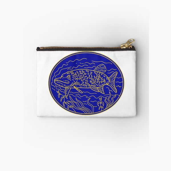 Item preview, Northern Pike Fish Oval Mono Line designed and sold by patrimonio.