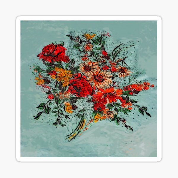 Vista previa del artículo con la obra «Bouquet floral en colores primaverales», diseñado y vendido por MediaArtbyMara.