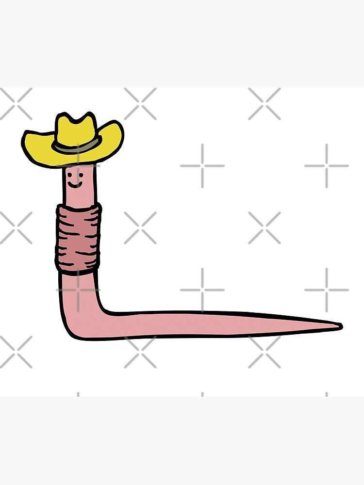 "smiley cowboy worm" Poster for Sale by craftordiy | Redbubble