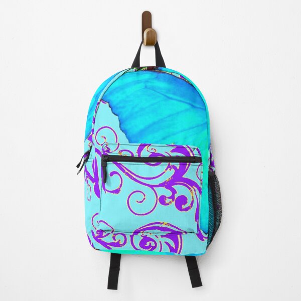 Item preview,  NEON BUTTERFLIES PURPLE SCROLLS BLUE ART designed and sold by sharlesart.