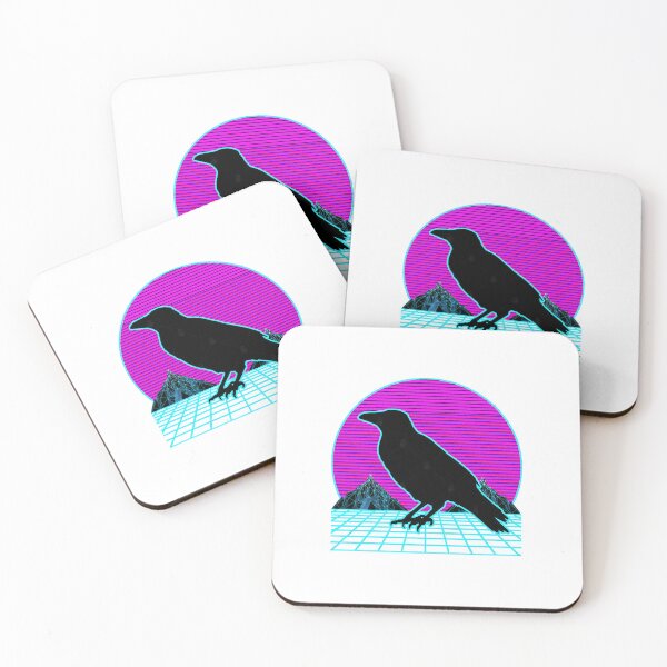 Item preview, Crow Vaporwave Outrun Retro 80s Style  designed and sold by eramiahima.