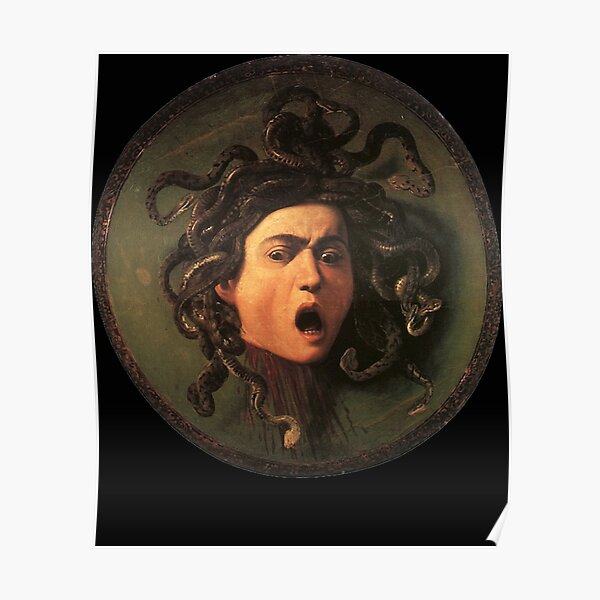 La Gorgone Aux Cheveux De Serpents Poster « Méduse. Gorgone. Des serpents venimeux à la place des cheveux