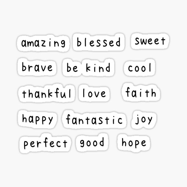 Stickers, Be Happy Words