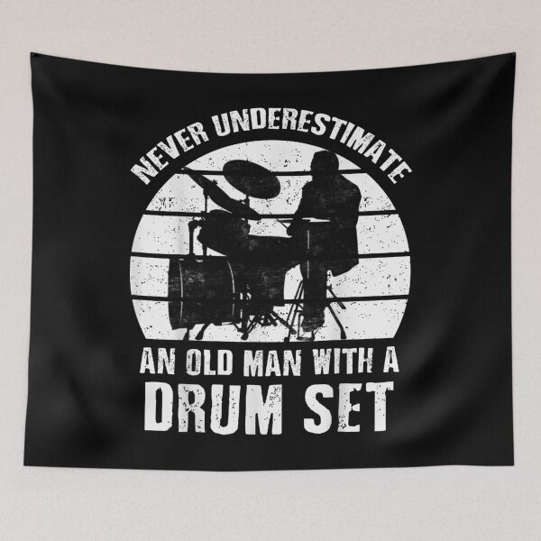 Artikelvorschau, Never Underestimate An Old Man With A Drum Set Vintage Funny entworfen und verkauft von mchargue12.