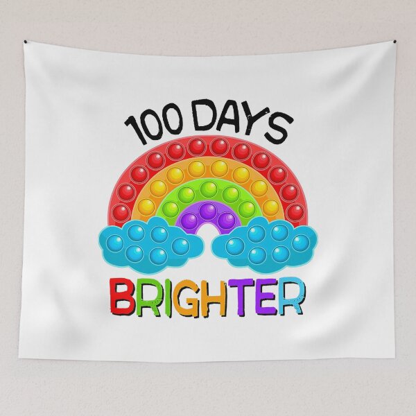 Item preview, 100 Days Brighter Teacher Student 100 Days Of School Rainbow designed and sold by NevaehRey.