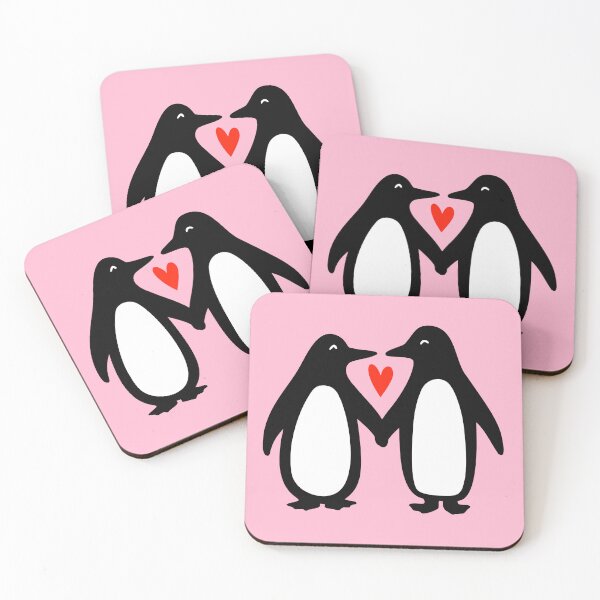 Item preview, Penguins in Love Cute Couple Holding Hands designed and sold by Jenn Inashvili.