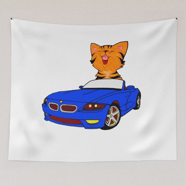 Item preview, Cat Driving A Car, Funny Cute Cat, Orange Cat. designed and sold by Maculele.