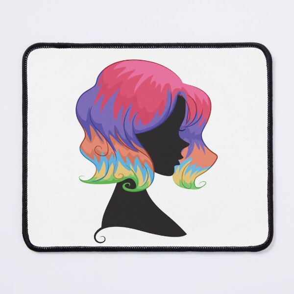 Item preview, rainbow hair girl girly hair scrunchie colorful hair stylist curly pink purple green waves colored hair designed and sold by Tshirtk.
