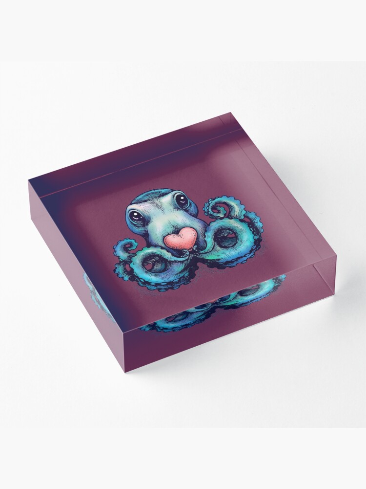 Alternate view of Octopus needs love 3 Acrylic Block