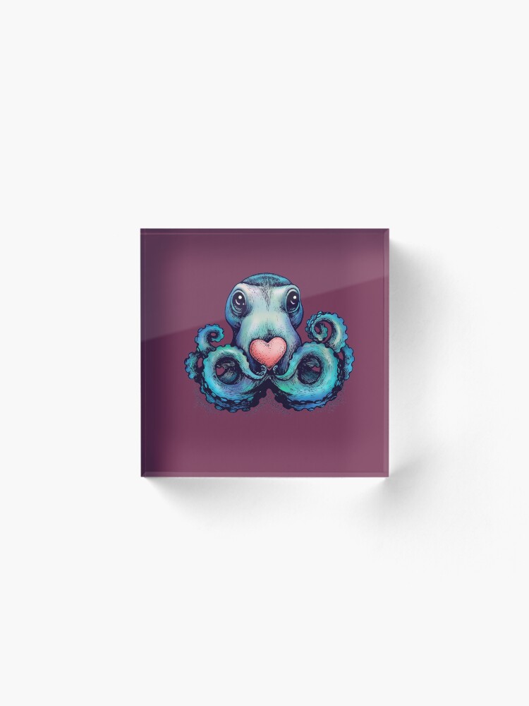 Alternate view of Octopus needs love 3 Acrylic Block