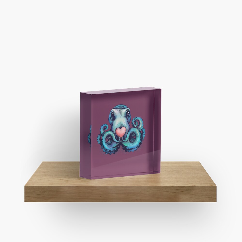Octopus needs love 3 Acrylic Block