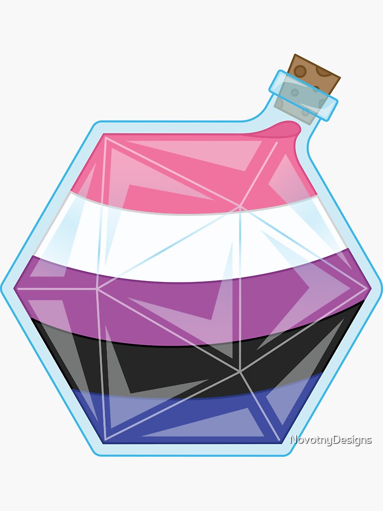 D20 Genderfluid Pride Flag Potion Bottle Sticker For Sale By