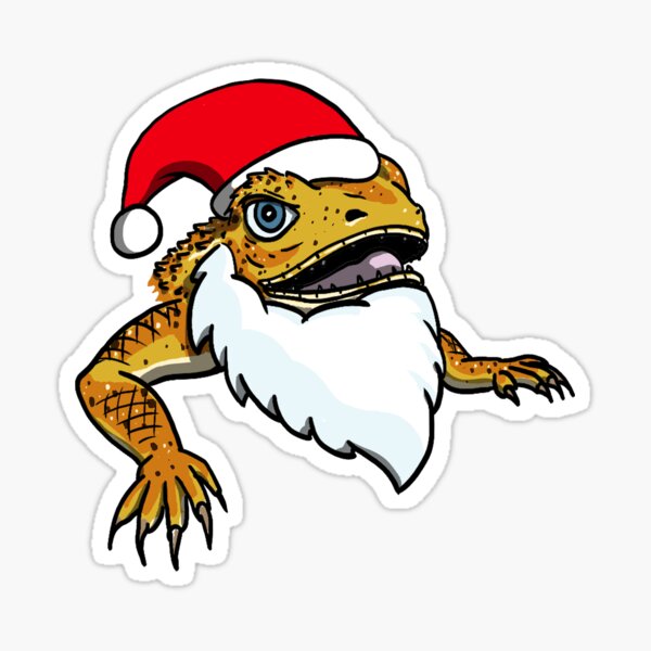 Santa Bearded Dragon Sticker