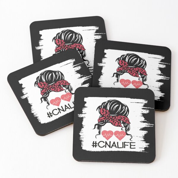 Item preview, CNA Nurse Life Bleached Shirts Pink Leopard Messy Bun Womens T-Shirt designed and sold by world-of-things.