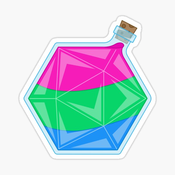 D20 Polysexual Pride Flag Potion Bottle Sticker For Sale By