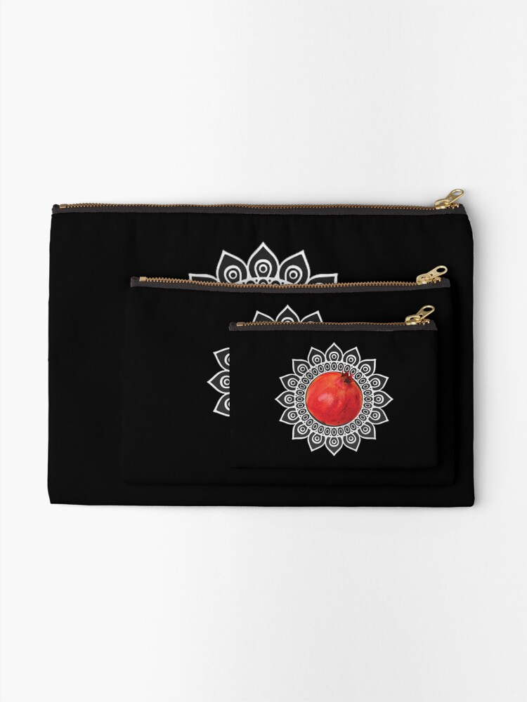 Thumbnail 2 of 4, Zipper Pouch, Eastern Pomegranate designed and sold by RUXART.