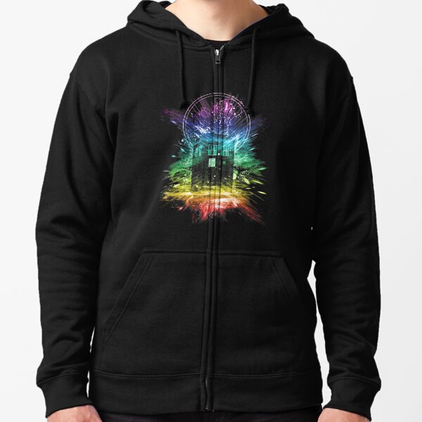 time storm-rainbow version Zipped Hoodie