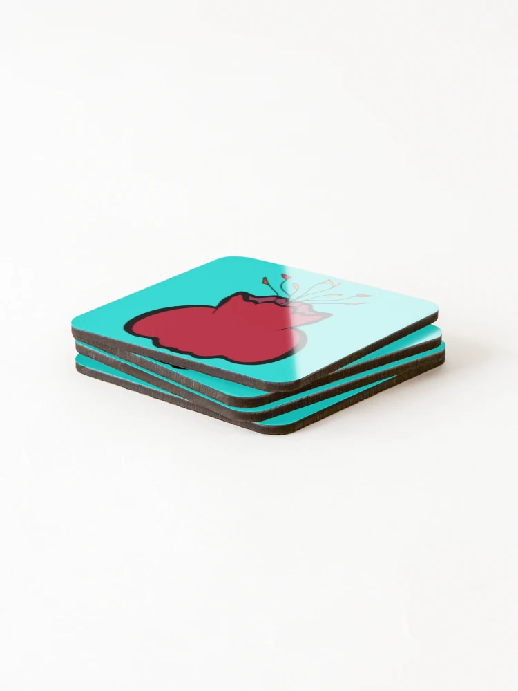 Thumbnail 4 of 5, Coasters (Set of 4), Pomegranate designed and sold by RUXART.