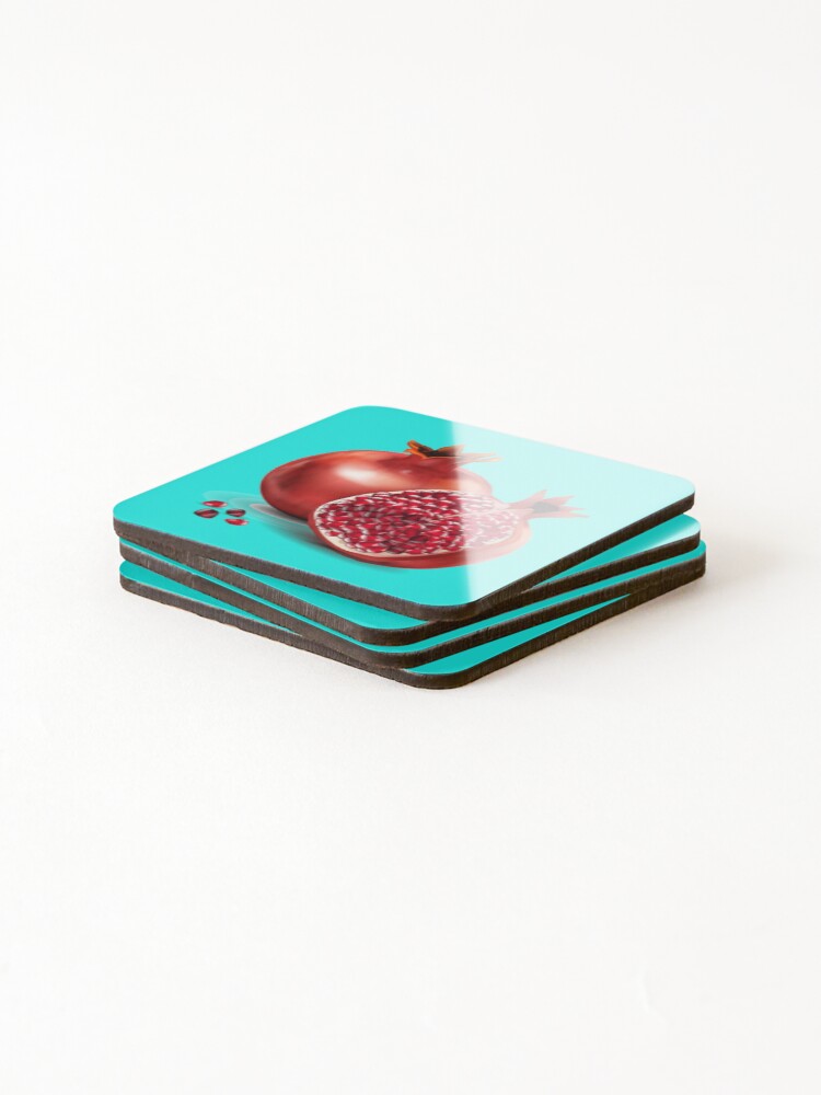 Thumbnail 4 of 5, Coasters (Set of 4), pomegranate   designed and sold by RUXART.