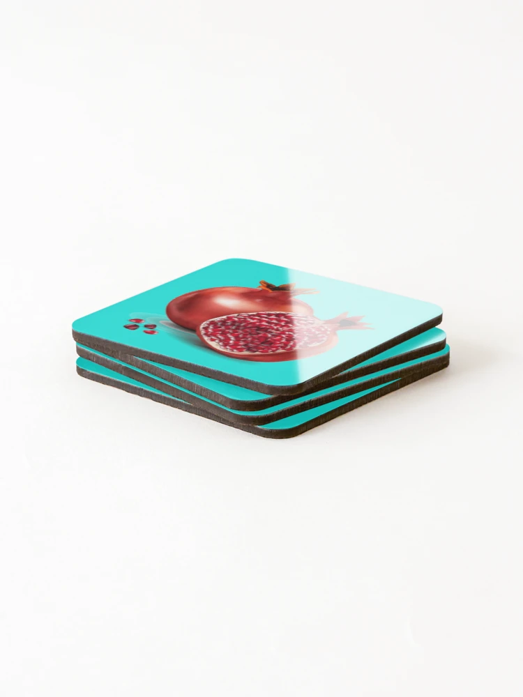 Thumbnail 4 of 5, Coasters (Set of 4), pomegranate designed and sold by RUXART.
