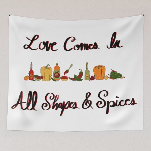 Item preview, Love Comes In All Shapes & Spices - Variety of Peppers & White Background designed and sold by EcoElsa.