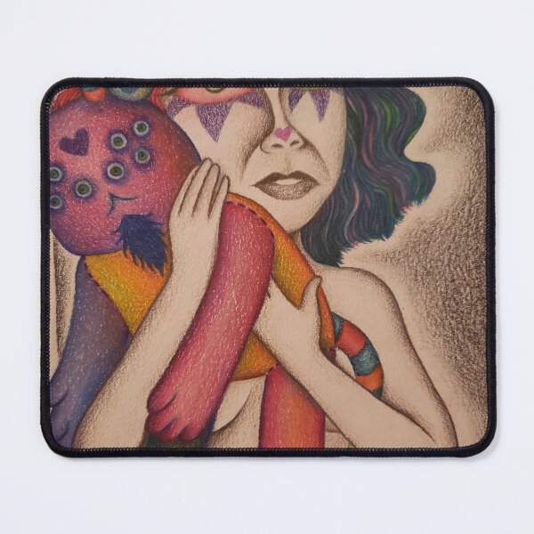 Item preview, Clown girl and her freaky monster teddy bear designed and sold by eldergrape.