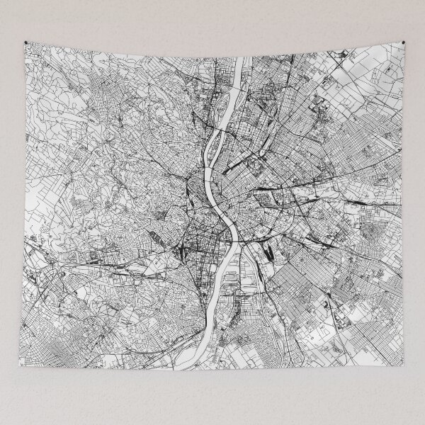 Item preview, Budapest White Map designed and sold by multiplicitymap.