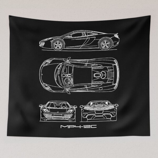 Item preview, The MP4-12C Blueprint Classic T-Shirt.png designed and sold by LisaAnge.