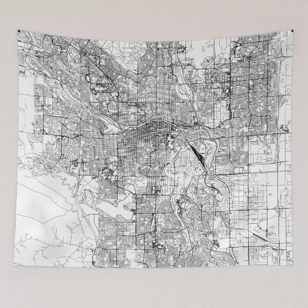 Item preview, Calgary White Map designed and sold by multiplicitymap.