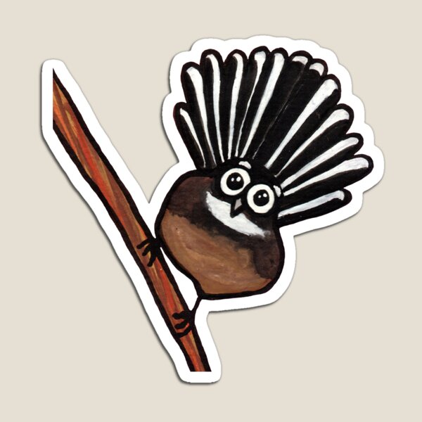 Cute Fantail - clock ft. Te Reo Maori numbers Magnet
