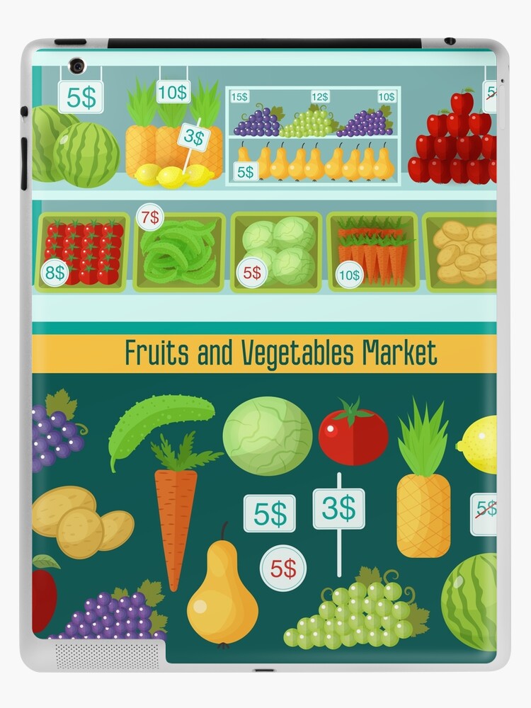 Lindo paquete de pegatinas de vinilo para alimentos de frutas y verduras