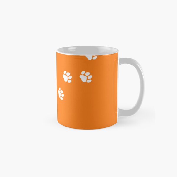 Bibi the cat pawprints on orange Classic Mug