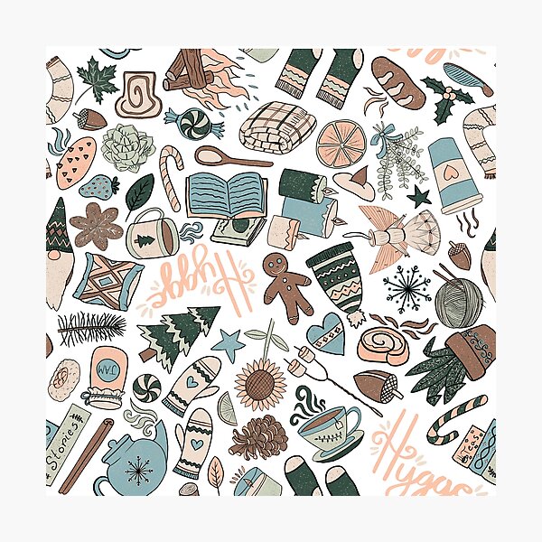Cozy seamless pattern cute print with hygge home Vector Image