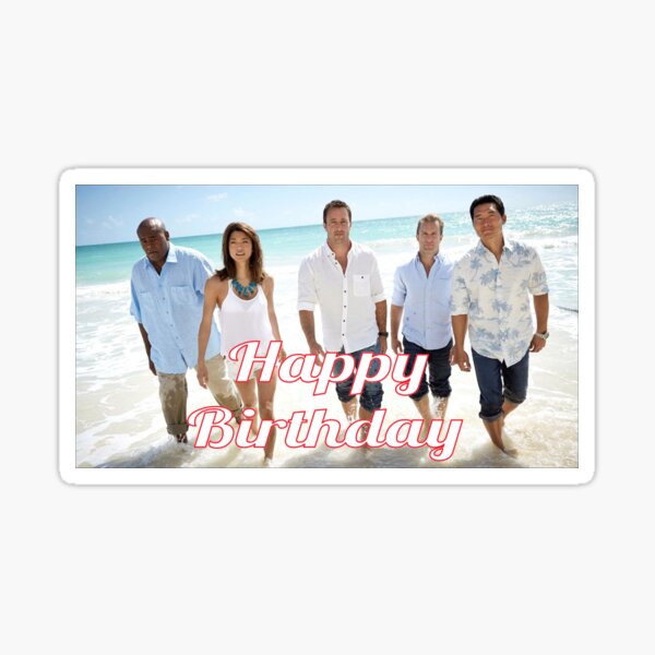 “Hawaii Five 0 Birthday Card” Sticker by Mbnotfunny | Redbubble