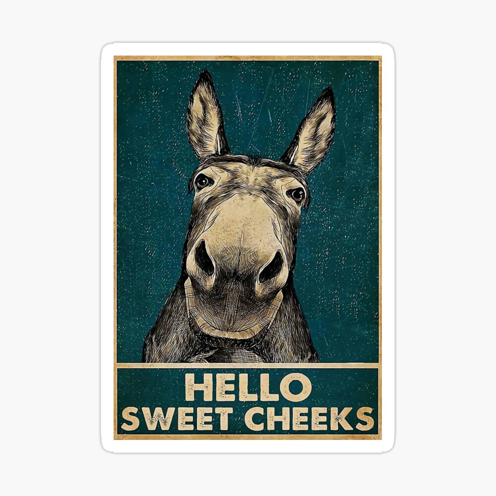 Hello Sweet Cheeks - Donkey Meme Poster for Sale by eunicawo  Redbubble