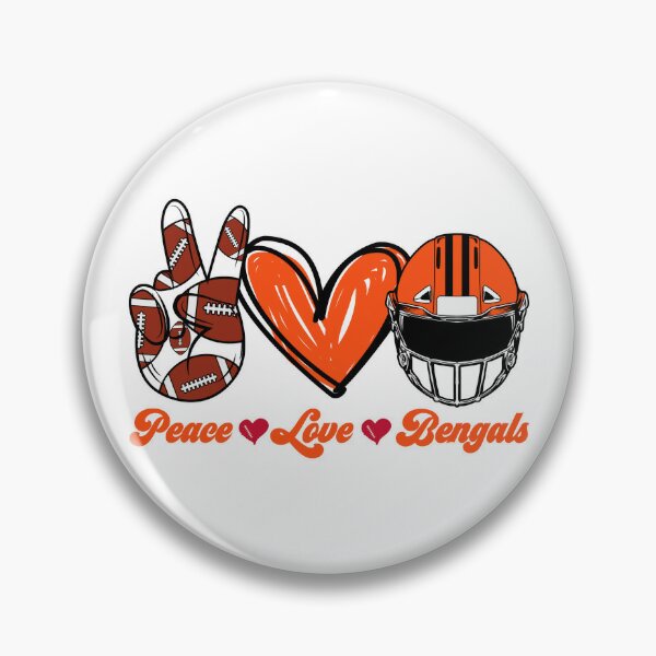 RARE CINCINNATI BENGALS VINTAGE LOGO & TEAM NAME BUTTON PIN FOOTBALL AFL