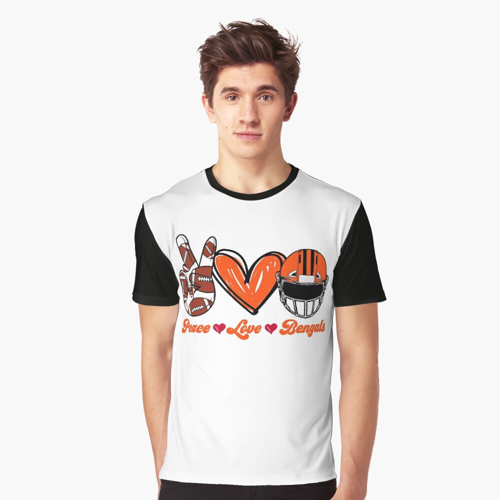 Top Peace Love Cincinnati Bengals Diamond Shirt - Teeshirtbear