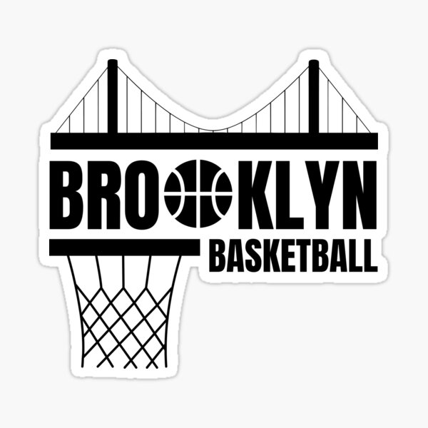"Brooklyn Basketball White and Black City Skyline Brooklyn Apparel NBA" Sticker for Sale by